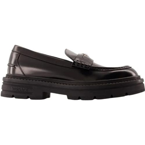 Loafer - Adriano Flat Shoes - Leather - Black - Gr. 40 (EU) - in - für Damen - Versace - Modalova