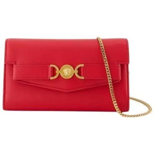 Portemonnaie - Medusa 95 Wallet On Chain - Leather - Red - Gr. unisize - in - für Damen - Versace - Modalova