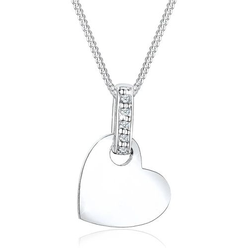 Halsketten - Halskette Herz Liebe Diamant (0.025 ct.) 925 Silbe - Gr. unisize - in Silber - für Damen - Elli - Modalova