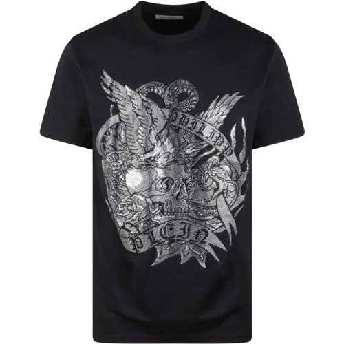 Round Neck Ss Tattoo T-Shirt - Größe L - Philipp Plein - Modalova