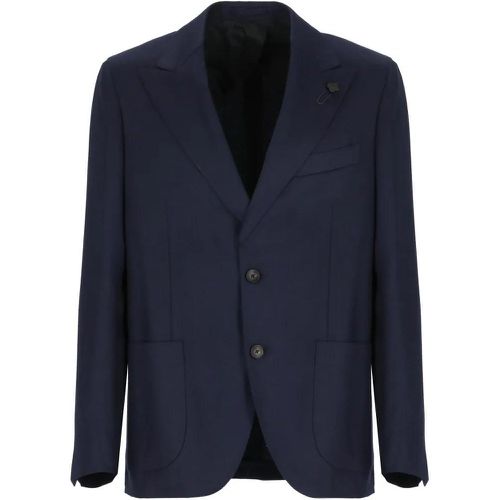 Blue Wool Blend Jacket - Größe 50 - Lardini - Modalova