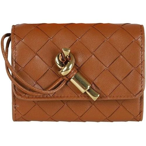 Portemonnaie - Compact Woven Leather Wallet With Metallic Accent - Gr. unisize - in - für Damen - Bottega Veneta - Modalova