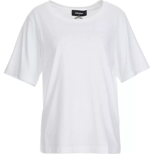 T-Shirt mit Steinchen - Größe L - weiß - Dsquared2 - Modalova