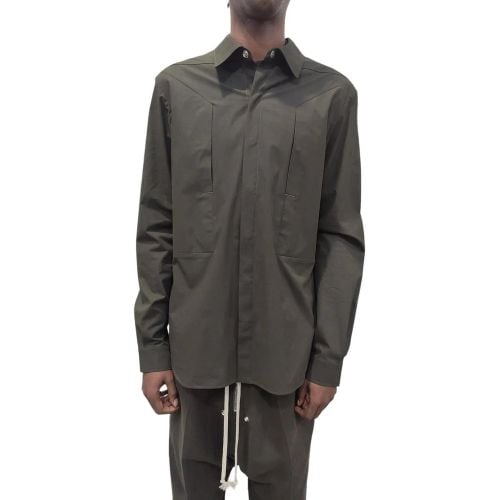 Chemise Popeline vert Pression Poches et Laniere a - Größe 50 - Rick Owens - Modalova