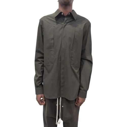 Chemise Popeline vert Pression Poches et Laniere a - Größe 52 - Rick Owens - Modalova