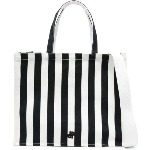 Tote - White/Black Cotton Canvas Bag With Striped Print - Gr. unisize - in - für Damen - Patou - Modalova