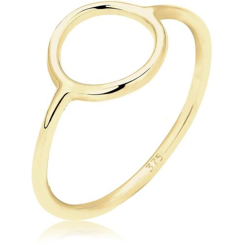 Ringe - Ring Geo Trend Look Kreis Statement 375 Gelbgold - Gr. 54 MM - in - für Damen - Elli - Modalova