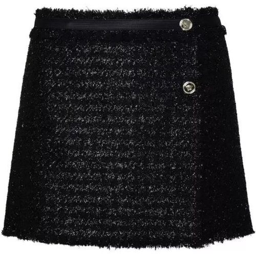 Black Wool Blend Miniskirt - Größe 40 - black - Versace - Modalova