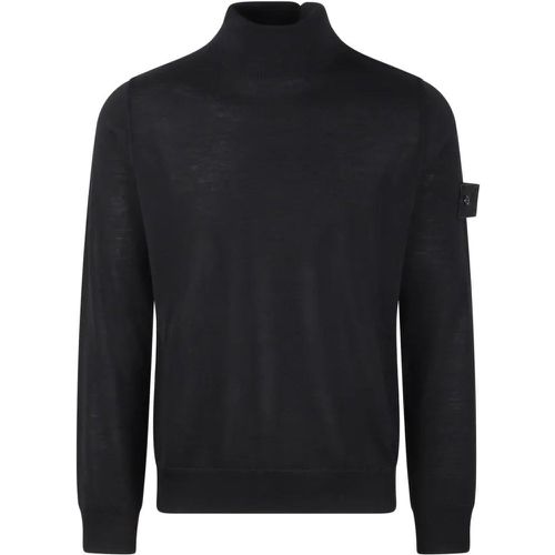 Badge Patch Turtleneck Sweater - Größe M - Stone Island - Modalova