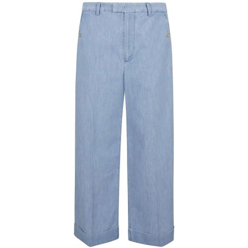 Wide Leg Chambray Pants - Größe 46 - Valentino Garavani - Modalova