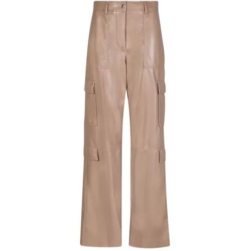 Beige Faux Leather Cargo Trousers - Größe 40 - brown - MSGM - Modalova
