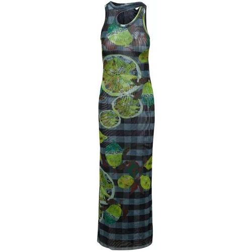 Long Multicolor Asymmetric Dress With Cut-Out And - Größe S - gray - Ottolinger - Modalova