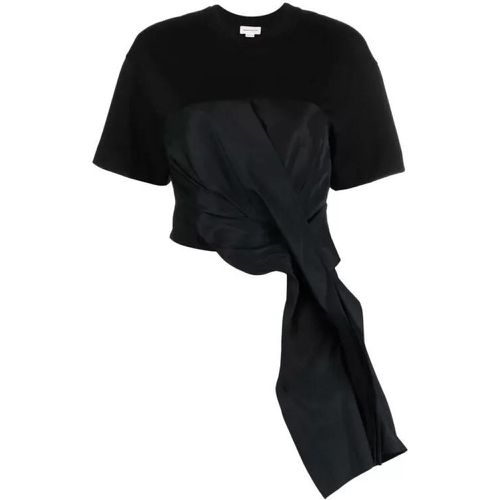 Black Hybrid Drape T-Shirt - Größe 44 - black - alexander mcqueen - Modalova