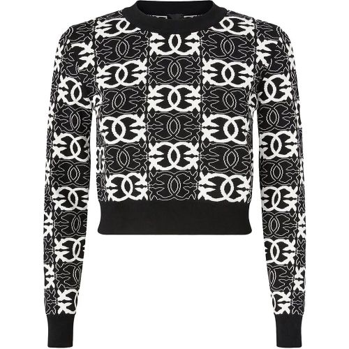 Love Birds Monogram Knit Top With Contrast Design - Größe XS - pinko - Modalova