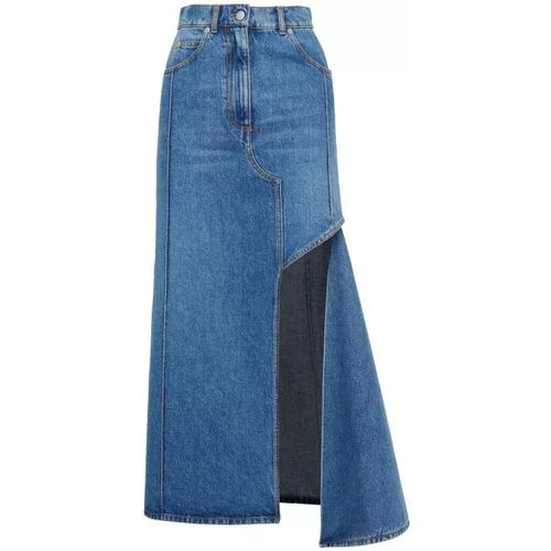 Blue Slashed Pencil Denim Skirt - Größe 40 - blue - alexander mcqueen - Modalova
