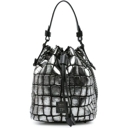 Shopper - Metallic Croc Embossed Leather Drawstring Bucket B - für Damen - Tom Ford - Modalova