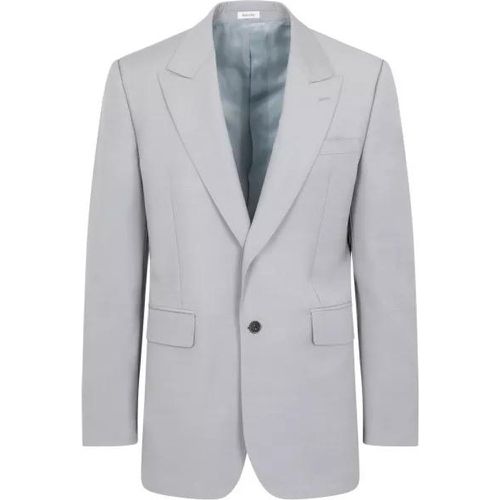 Grey Wool And Mohair Jacket - Größe 50 - blue - alexander mcqueen - Modalova