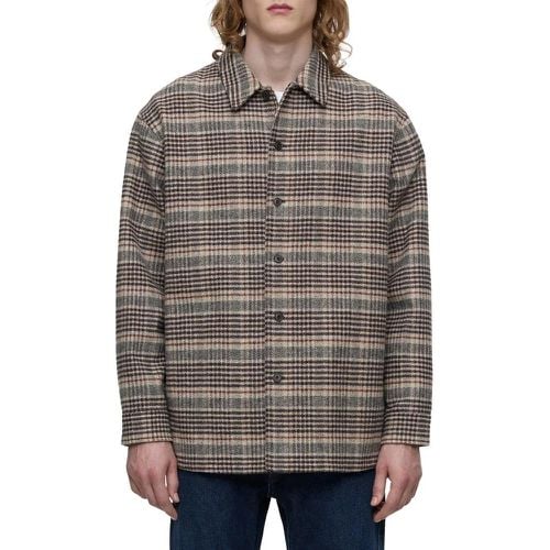 Brown Button-Up Overshirt With Cuffed Sleeves - Größe L - closed - Modalova