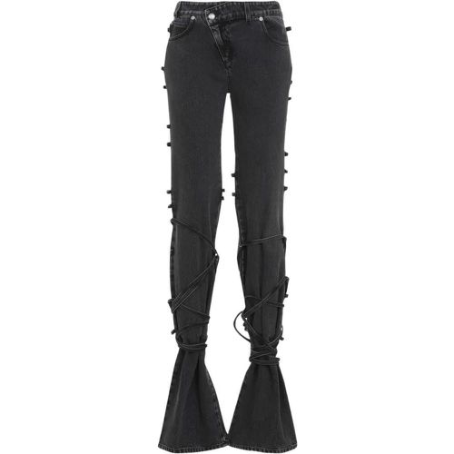 Tied Black Cotton Jeans - Größe 25 - alexander mcqueen - Modalova