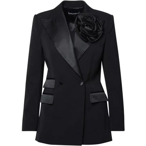 Blazer In Black Virgin Wool Blend - Größe 42 - black - Dolce&Gabbana - Modalova