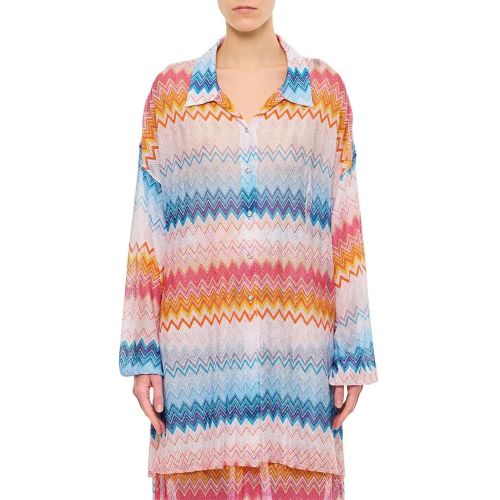 Multicolor Zigzag Print Shirt Dress - Größe 40 - Missoni - Modalova