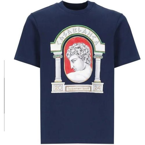 Blue La Madaille T-Shirt - Größe S - blau - Casablanca - Modalova