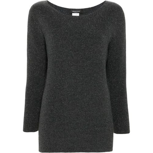 Anthracite Grey Round Neck Sweater - Größe 40 - Fabiana Filippi - Modalova