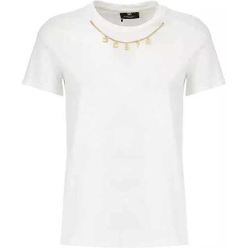 T-Shirt With Charms - Größe 38 - white - Elisabetta Franchi - Modalova