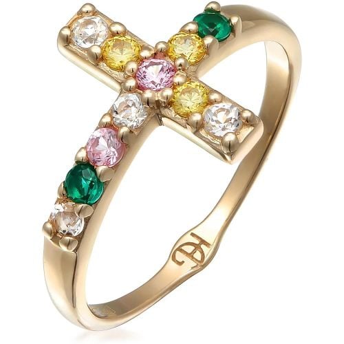 Ring - Ring Edelstein Kreuz - Vivid 375er Gelbgold - Gr. 52 MM - in - für Damen - Haze & Glory - Modalova