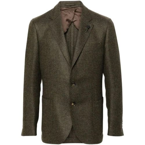 Moss Green Virgin Wool-Cashmere Blend Jacket - Größe 52 - Lardini - Modalova