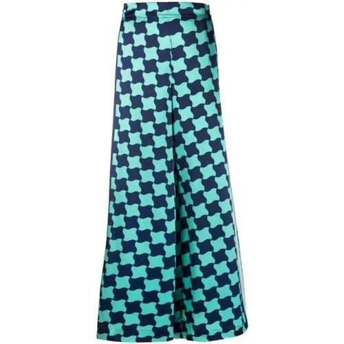 Graphic-Print Silk Trousers - Größe 36 - blue - Casablanca - Modalova
