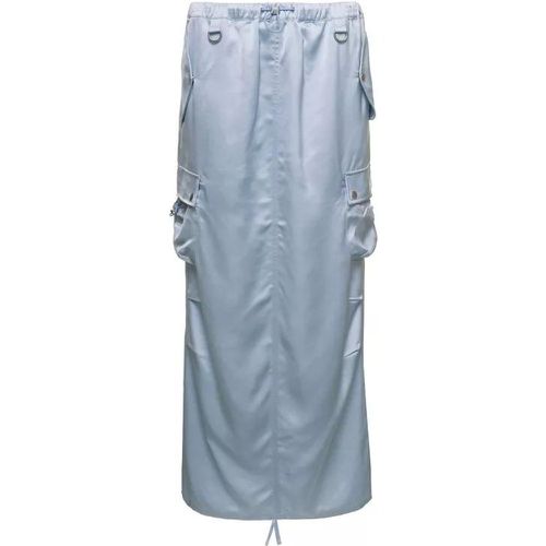 Light Blue Cargo Skirt With Drawsrtring In Satin V - Größe 36 - gray - Coperni - Modalova