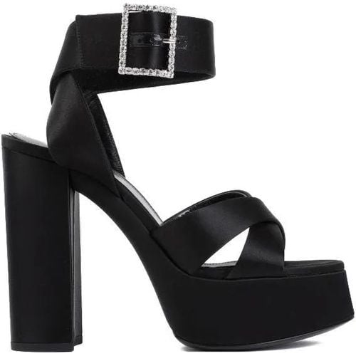 Sandalen - Jota 85 Heaven Black Leather Silk Sandals - Gr. 39 (EU) - in - für Damen - Saint Laurent - Modalova