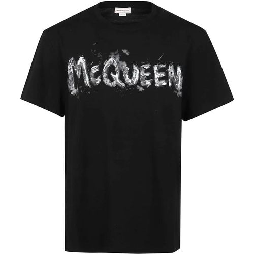 Graffiti Logo Cotton Jersey T-Shirt - Größe L - alexander mcqueen - Modalova