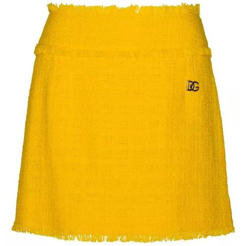 Yellow Gonna Tweed - Größe 40 - gold - Dolce&Gabbana - Modalova