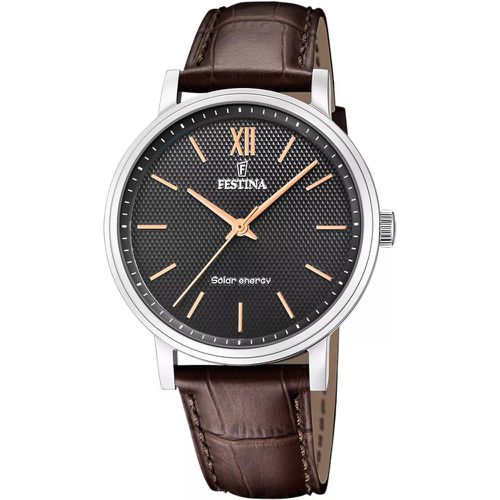 Uhren - Solar herren Uhr Braun F20660/6 - Gr. unisize - in Silber - für Damen - Festina - Modalova