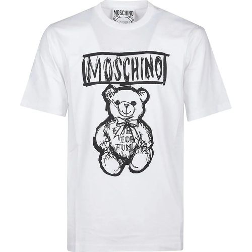 Teddy Bear Print T-shirt White - Größe L - Moschino - Modalova