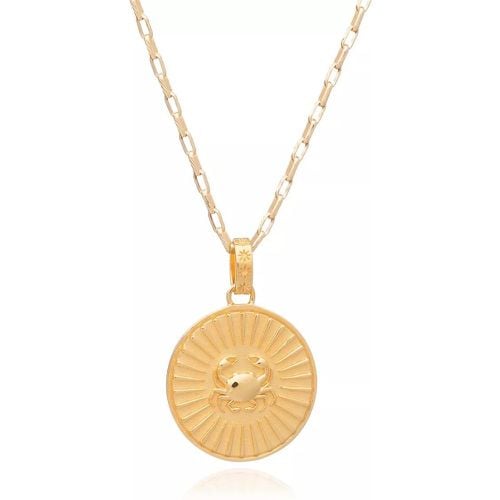 Halskette - Statement Cancer Zodiac Art Coin Long Necklace - Gr. unisize - in - für Damen - Rachel Jackson London - Modalova