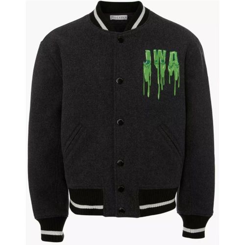 JW ANDERSON Dunkelgrau melierte Collegejacket mit - Größe S - J.W.Anderson - Modalova