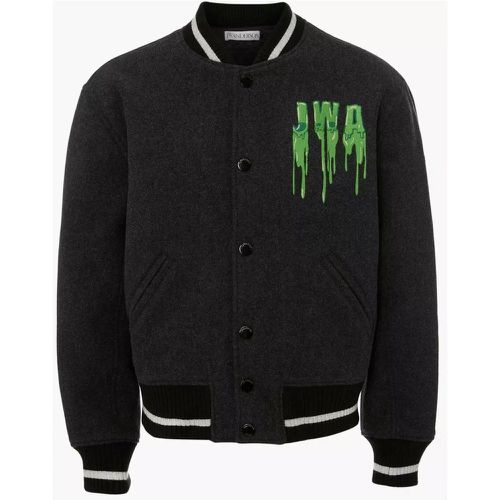 JW ANDERSON Dunkelgrau melierte Collegejacket mit - Größe S - multi - J.W.Anderson - Modalova