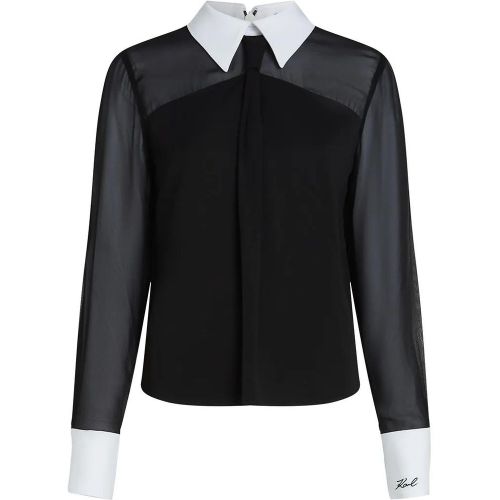 Bluse mit Bindedetail - Größe 40 - Karl Lagerfeld - Modalova