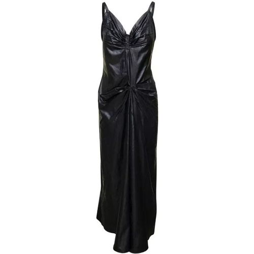 Black Poly Ruched Midi Dress In Polyester - Größe 44 - black - Maison Margiela - Modalova