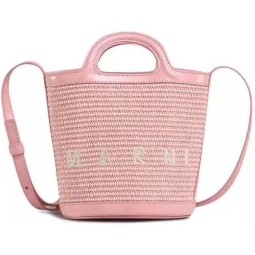 Beuteltasche - Light Mini Tropicalia Woven Bucket Bag - Gr. unisize - in Rosa - für Damen - Marni - Modalova