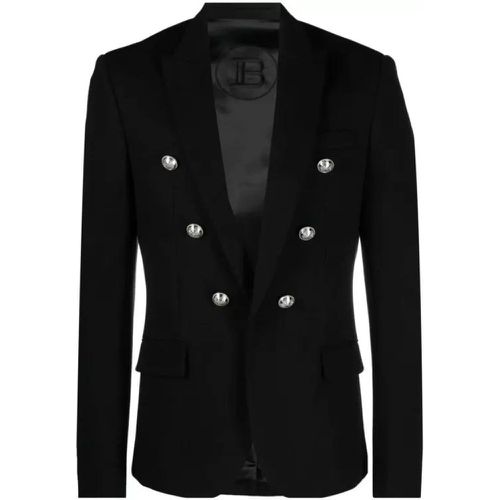 Black Open-Front Jacket - Größe 54 - black - Balmain - Modalova