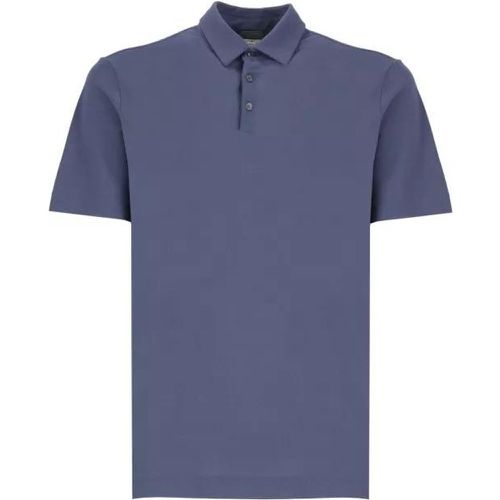 Blue Three Buttons Cotton Polo Shirt - Größe 48 - blue - Zanone - Modalova
