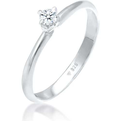 Ringe - Ring Ring Solitär Diamant (0.11 ct.) Klassik 925 S - Gr. 56 MM - in Silber - für Damen - Elli - Modalova