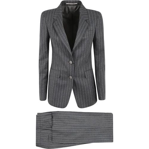 Dark Grey Pinstripe Blazer With Tapered Trousers - Größe 42 - Tagliatore - Modalova