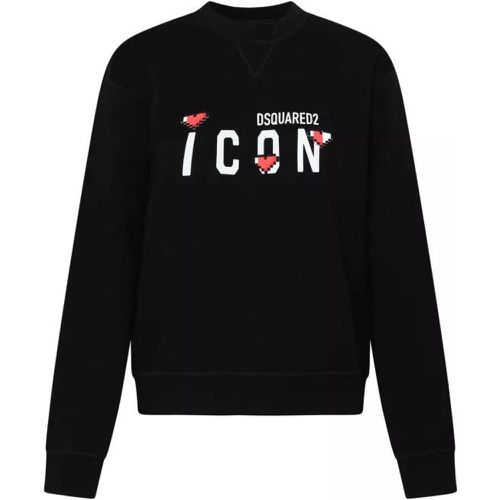 Black Cotton Sweatshirt - Größe L - black - Dsquared2 - Modalova