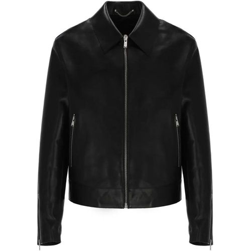 Black Smooth Leather Jacket - Größe 48 - Lanvin - Modalova