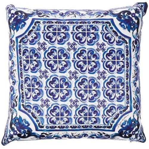 Heimtextilien - Blue And White Small Cushion With Blue Mediterrane - Gr. unisize - in - für Damen - Dolce&Gabbana - Modalova